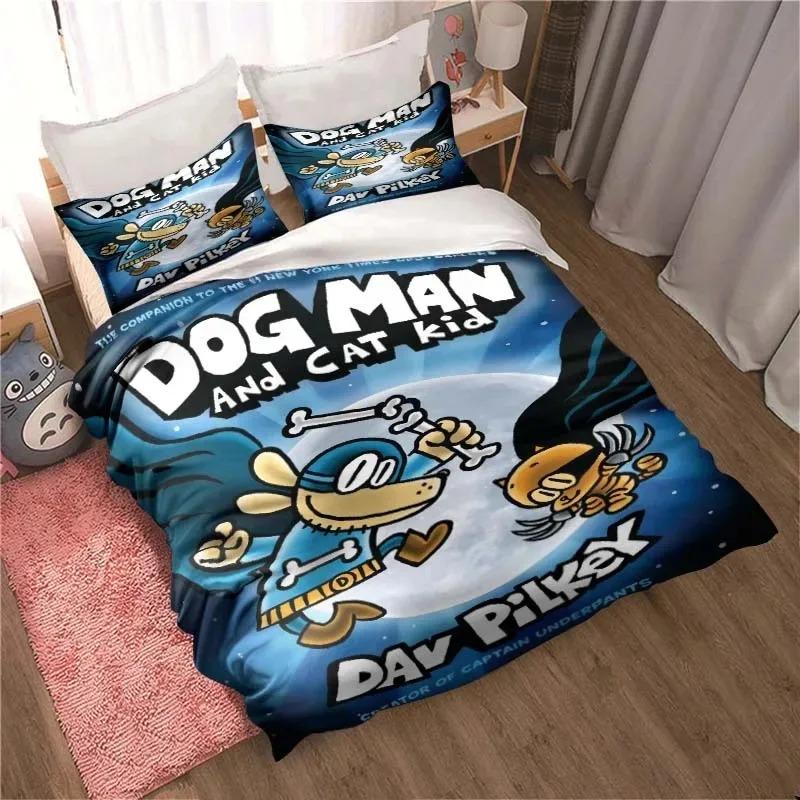 DOG MAN Милый Мультяшный Комплект Постельного Белья Пододеяльник Односпальный Двуспальный King Size Аниме Простыня для Спальни Мальчиков и Взрослых