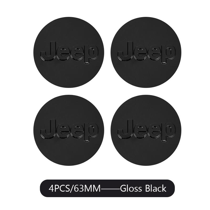 4Pcs 55/63MM Car Wheel Center Cover Stickers Hub Cap Decoration For Jeep Grand Cherokee Wrangler JK Gladiator Compass Renegade P