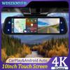 4K зеркало заднего вида автомобильный видеорегистратор WIFI видеорегистратор для автомобилей 10-дюймовый сенсорный экран Carplay Android Auto передняя и задняя камера для автомобиля