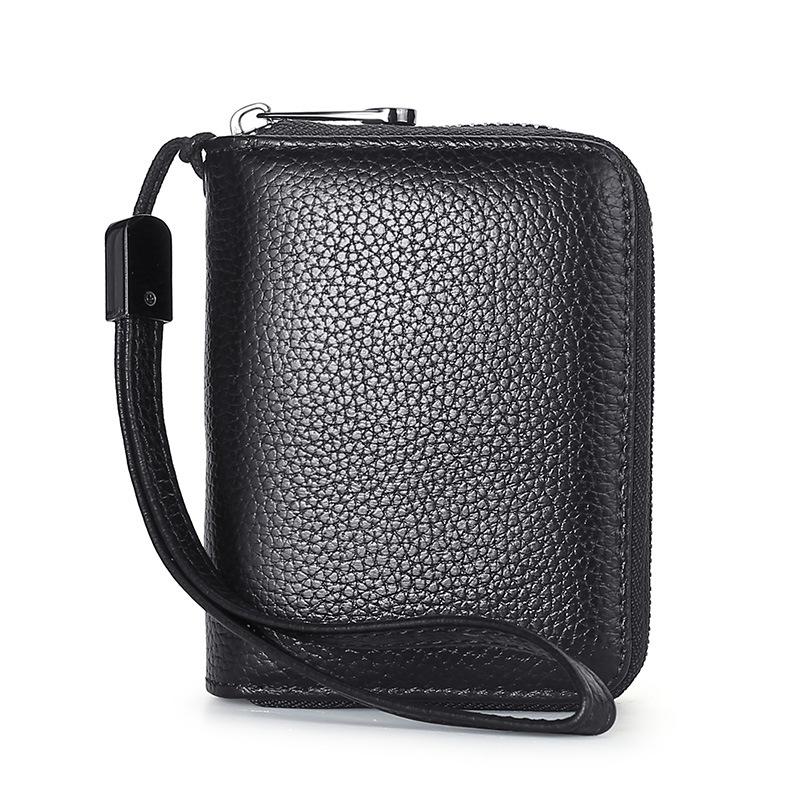 Модный держатель для удостоверений личности, кошелек для кредитных карт, сумка для мужчин и женщин, небольшая мелочь, монета, ключи, карты, сумка на молнии с ручным ремешком