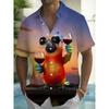 Summer Men's 3D Printed Marine Organism Graphic Shirt Hawaiian Casual Shirts Button Up Short Sleeve Shirts  No Pocket