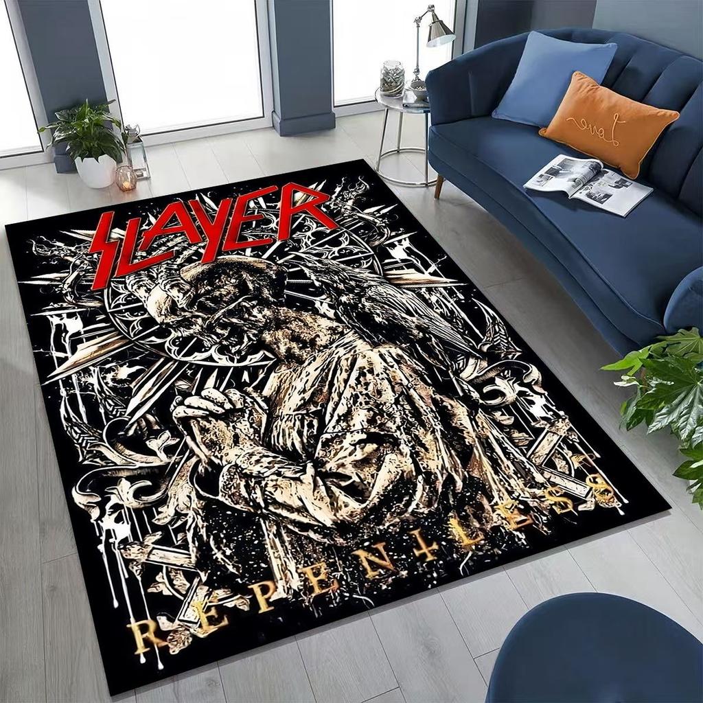 Ковер-ковер с изображением черепа, арт для хэви-метал рок-группы Slayer, для спальни, гостиной, дивана, домашний придверный коврик, декор, большой нескользящий коврик для пола