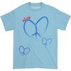 Men's Melee Peace Hearts T-shirt Small Blue