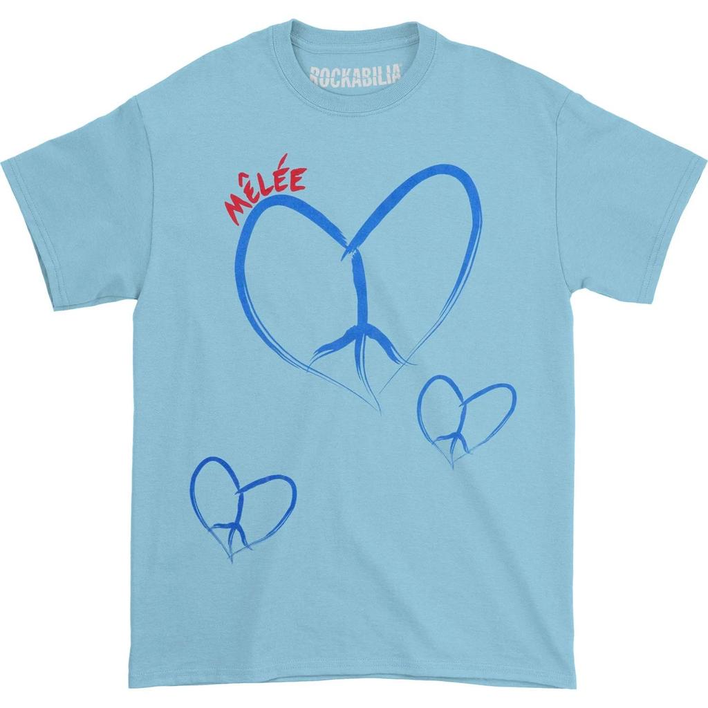 Men's Melee Peace Hearts T-shirt Small Blue