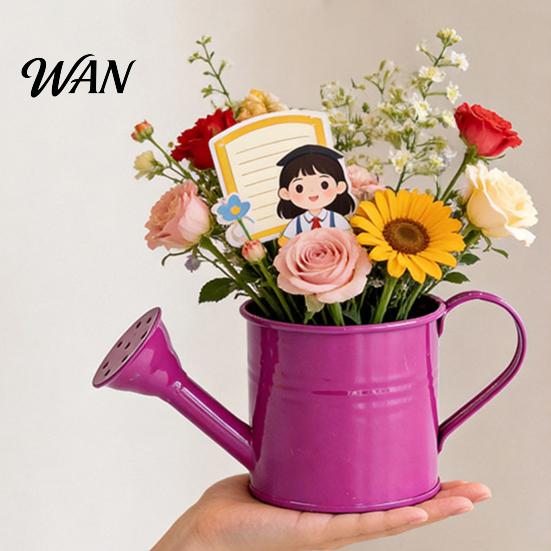 Durable Metal Garden Supplies Watering Can for Outdoor Plants, Small Kettle with Handle Ergonomic Pouring Tool Succulents Flowers, Decorative