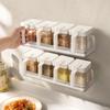 Kitchen Condiment Bottle Organizer Shelf Multifunction Punch-free Seasoning Bottle Storage Holder Wall Hanging Condiment Rack