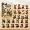 Christmas Ritual Box 2026 Dog Advent Calendar, 24 Days Puppy Figures Countdown Holiday Gift 2D Acrylic Cute Collectible Ornaments for Lovers,