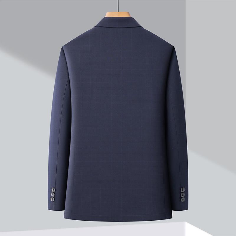 Мужская осенняя клетчатая куртка с лацканами - Business Casual для среднего и пожилого возраста