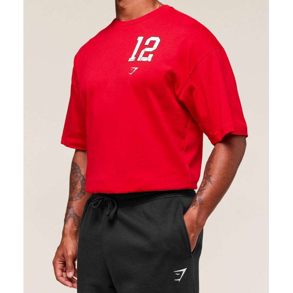 Gymshark Кампус футболка спортивная красная A4b2j Rb6z