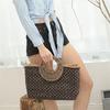 Yogodlns Straw Handbag Women New Straw Beach Bag Hand-Woven Simple Wild Summer Vacation Travel Trend Retro Casual Rattan Bag