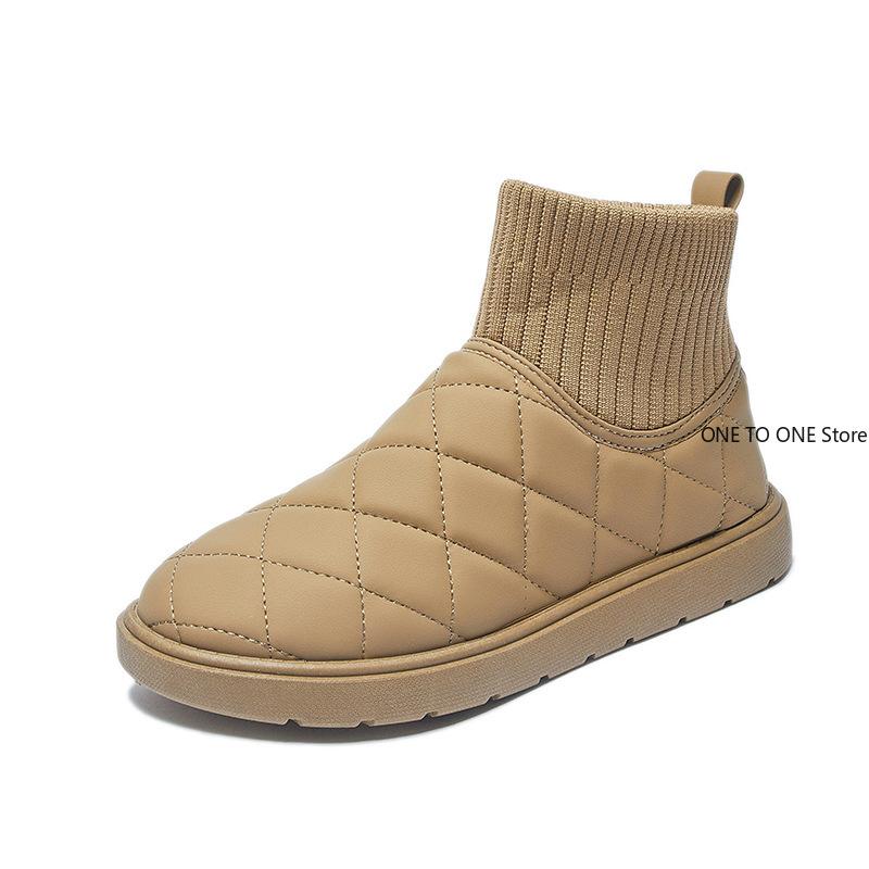 Fashion Snow Boots Women's Velvet Thickening 2024 New Winter Fashion Short-tube Slip-on Warm Bread Cotton Shoes Winter Boots