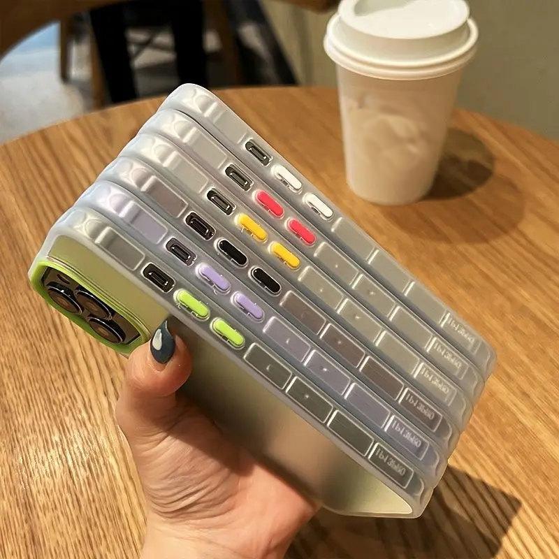 Роскошный матовый градиентный лазерный чехол для iPhone 11 12 13 14 15 Pro Max противоударный чехол для iPhone 15 14 Plus аксессуары для чехлов для телефонов