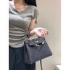 High End Leather Bag Togo Top Layer Cowhide 25cm Calf Leather Single Shoulder Crossbody Bag Buckle Leather Women's Bag