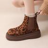 Модные женские леопардовые челси ботильоны на платформе зимние ботинки на высоком каблуке замшевые туфли 2025 тренд готика повседневная обувь модные удобные ботинки женские
