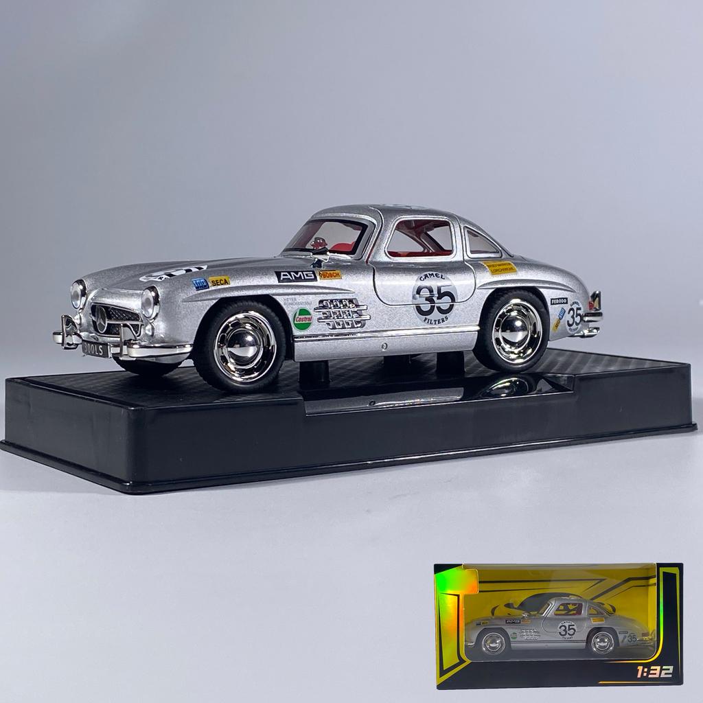 1/32 Benz 300SL 35# Винтажный Классический Сплав Металл Литой Модель Автомобиля Звук и Свет Симуляция Коллекция Дисплей Украшения Подарок