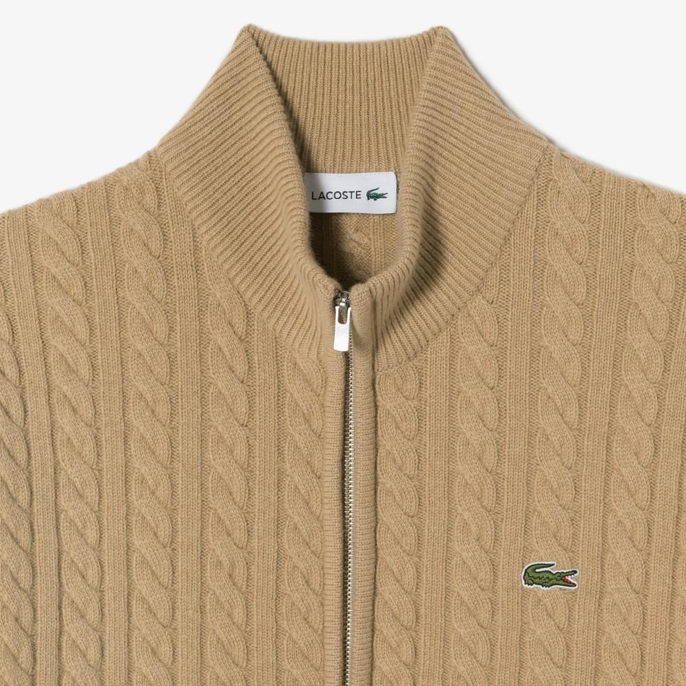 [lacoste] Men's Cable Zip-Up Cardigan AH402E-55N02S