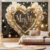 1 шт. Свадебный фон Mr&Mrs с белыми розами и золотыми сердцами, настенный декор для фотосъемки, вечеринки, плаката на день рождения, годовщину для улицы и помещения