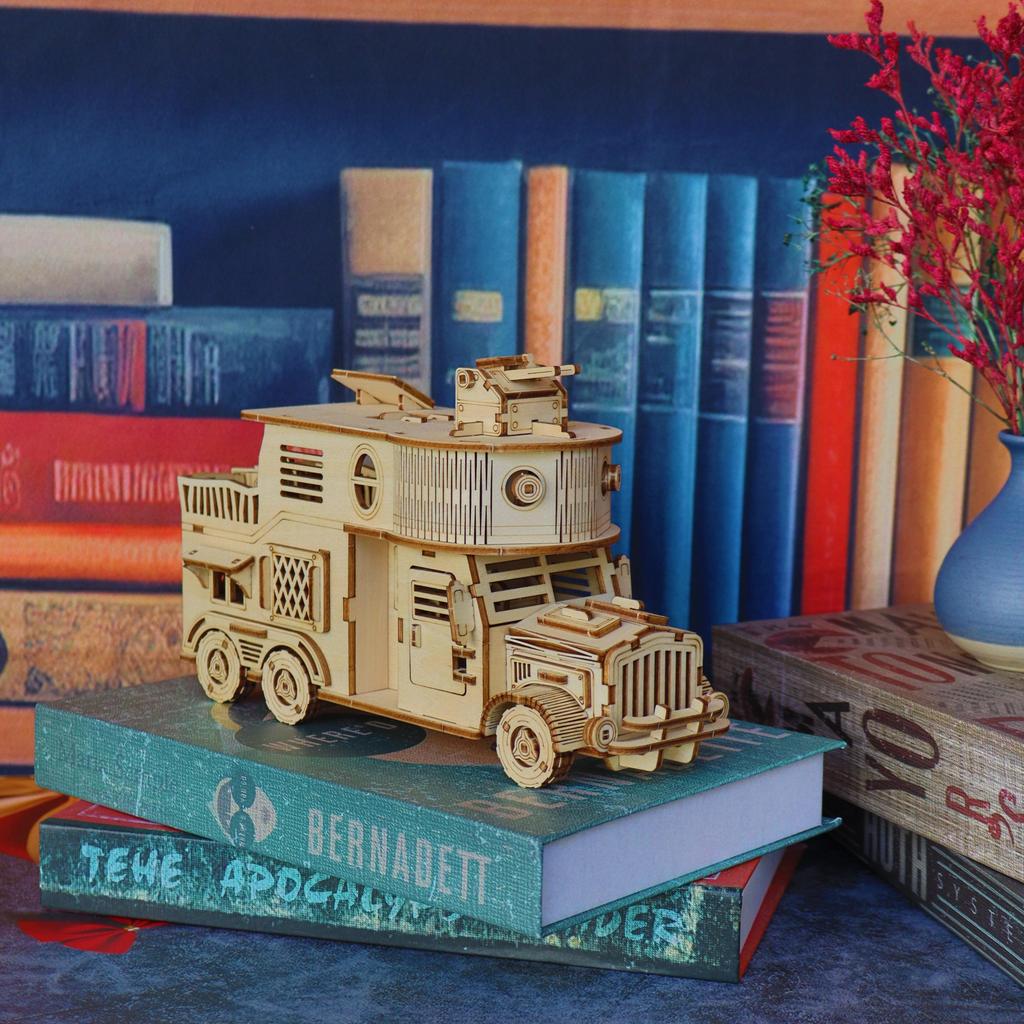 3D деревянная головоломка, модель автодома для сражений, модель для самостоятельной сборки, Апокалиптический мех-танк, 3D модель-головоломка, бронированная машина