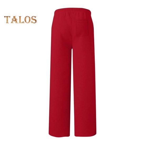 Женские спортивные брюки средней посадки с эластичной резинкой на талии, регулируемые длинные брюки с завязками, однотонные широкие брюки на бархатной подкладке для осени и зимы