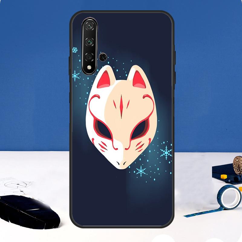 Японский чехол-маска лисы Кицунэ для Huawei Nova 12i 7i 8i 11i 12s 11 9 10 SE Y60 Y61 Y70 Y72 Y73 Y90 Y91 P30 P40 Lite