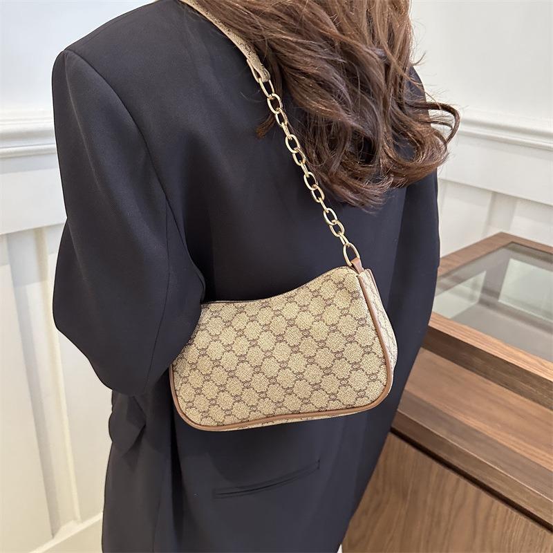 Casual Chain Shoulder Bag Simple Portable New Retro Personalized Bag Women's Small Fresh Texture Armpit Bag