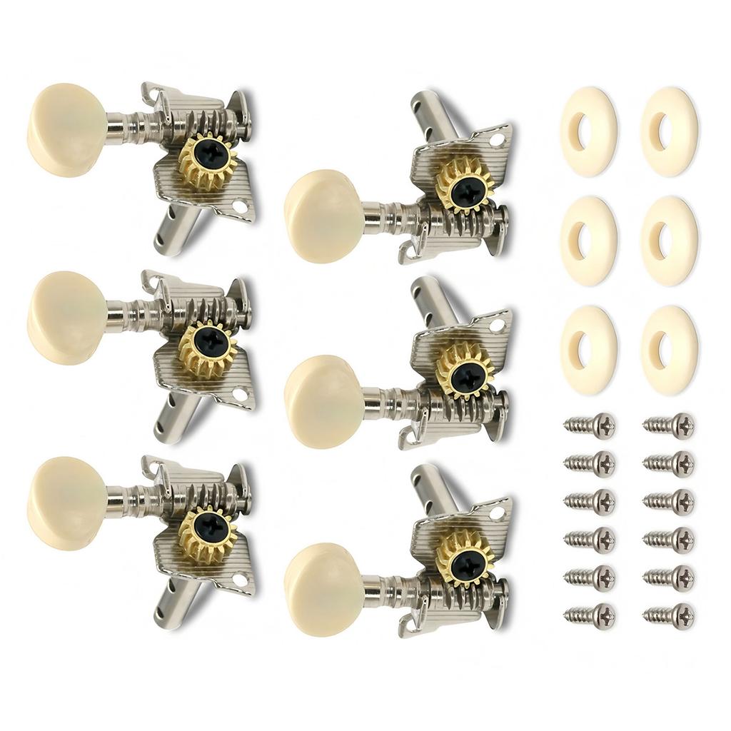 Pack of 6 Guitar Machine Heads Suitable for Enhancing Sound Quality and Resonance On Acoustic and Electric Guitars