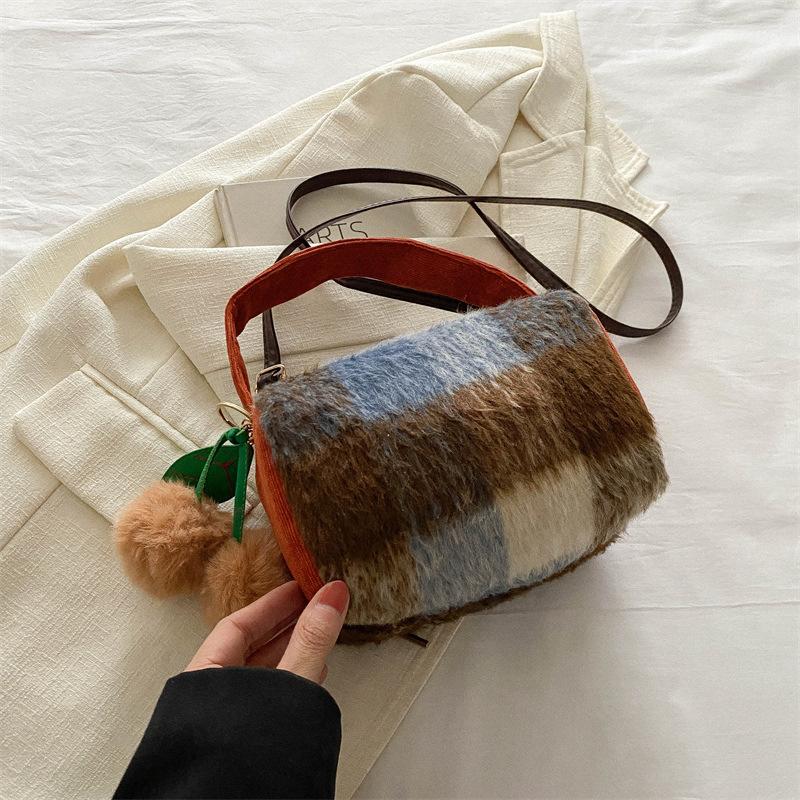 Клетчатая модная осенне-зимняя новая сумочка 2025 сумка через плечо, сумка-мессенджер, сумка-подушка, повседневная