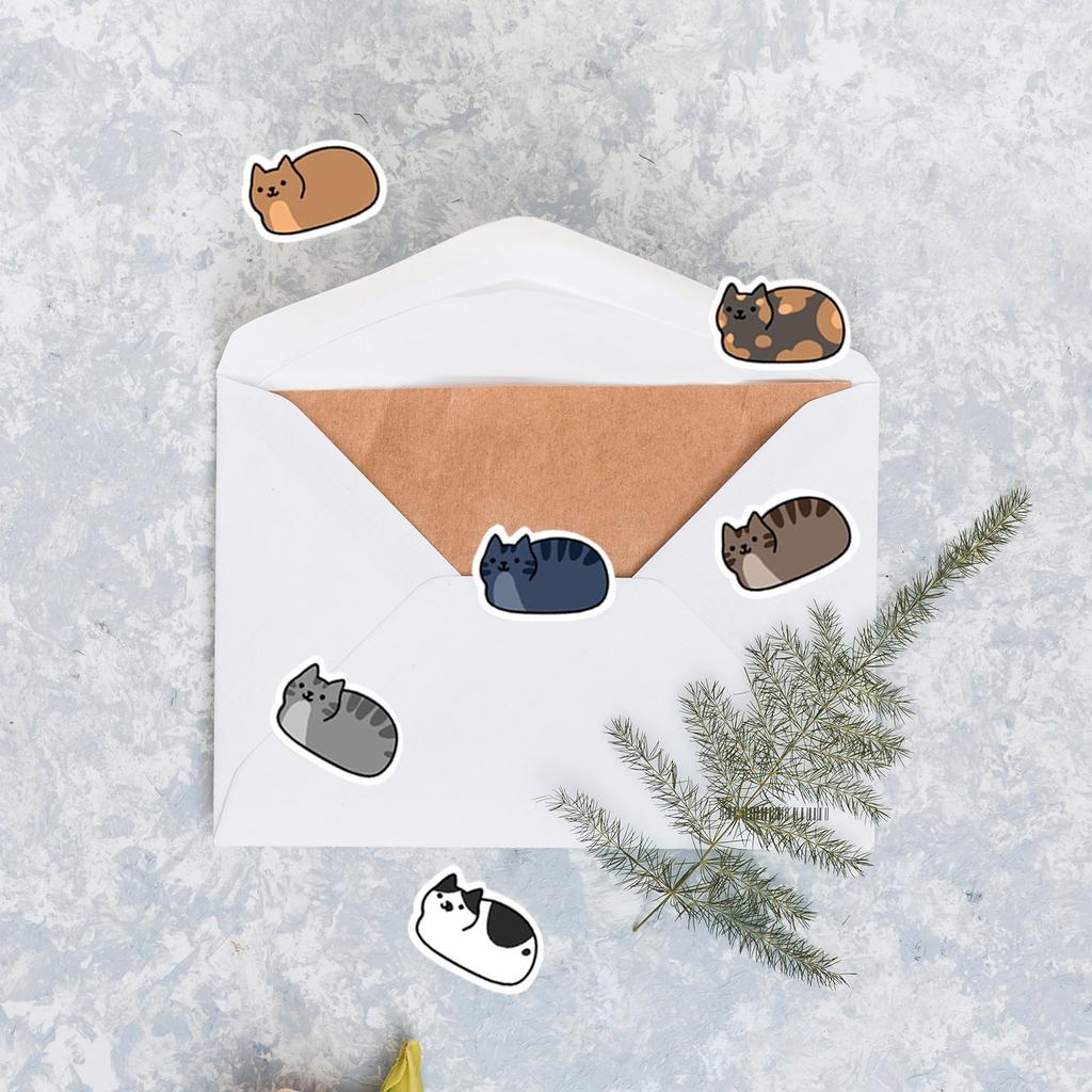 Милый рулон наклеек с котиками 10 стилей Милые наклейки с котиками Детские подарки для кошачьей вечеринки Милые наклейки с животными Виниловые водонепроницаемые наклейки Милый набор наклеек