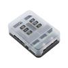 6 Way Fuse Block 6 Circuit Fuse Box Holder with LED Indicator Waterpoof Cover for 12V/24V
