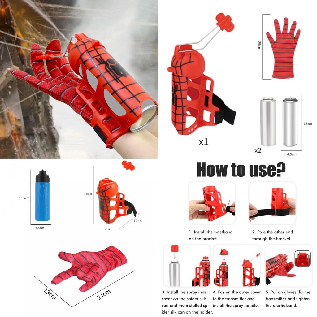 Игрушечные перчатки-паутинники для детей на Хэллоуин для ролевых игр с функцией распыления паутины