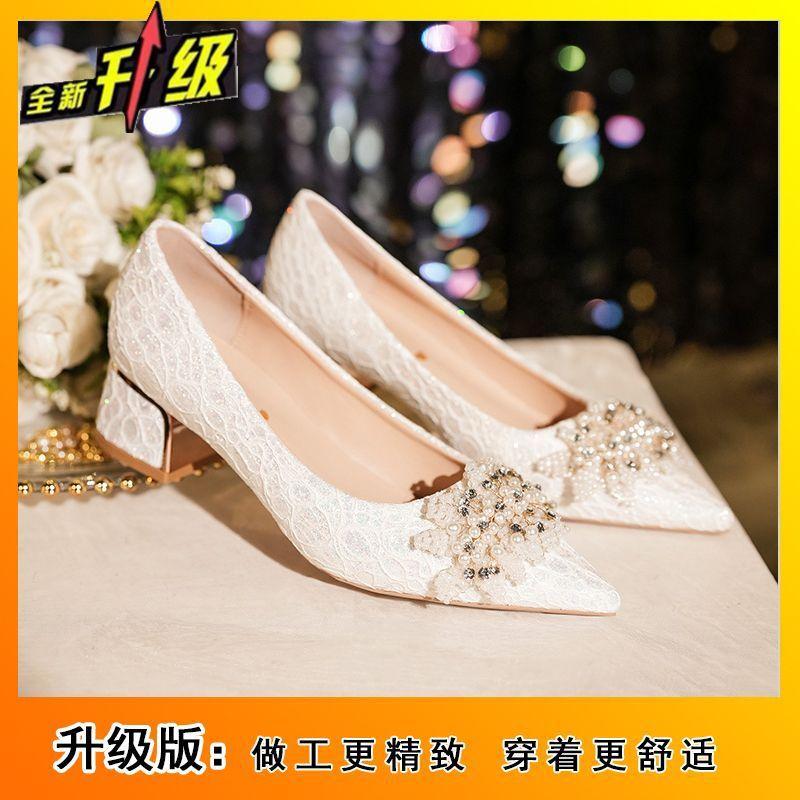 Модные туфли на среднем каблуке, туфли на толстом каблуке, свадебные туфли, женские туфли для невесты, туфли для подружки невесты, два способа носки, обычно можно носить как одинарные туфли, женские 2025 новые