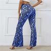 2023 стильные длинные брюки, модные женские мешковатые брюки Y2k, уличная одежда, брюки с принтом «волна воды», повседневные брюки с высокой талией 26194