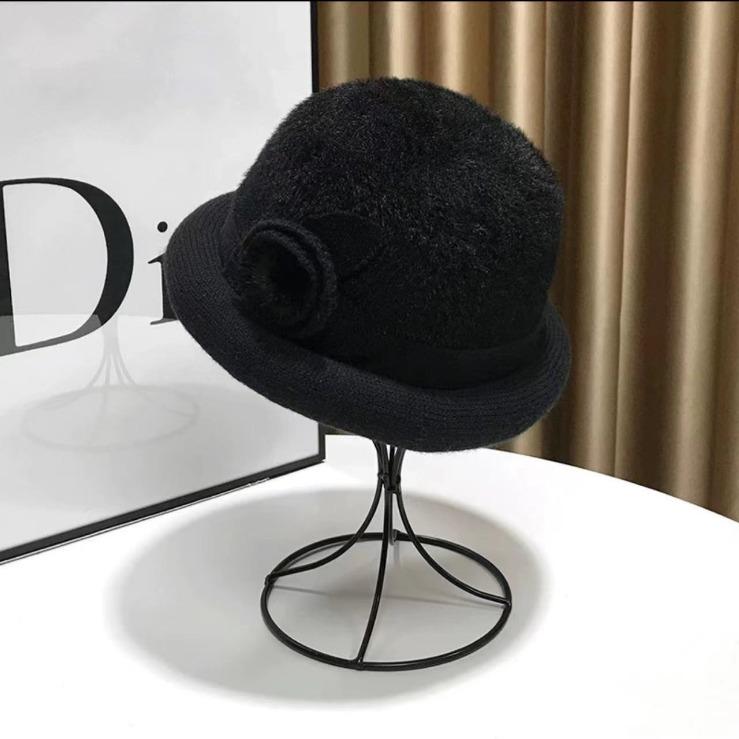 Женская зимняя панама, элегантная ветрозащитная шляпа с цветочным узором, ультра-толстая, сохраняющая тепло, осенне-зимняя шапка из искусственного меха