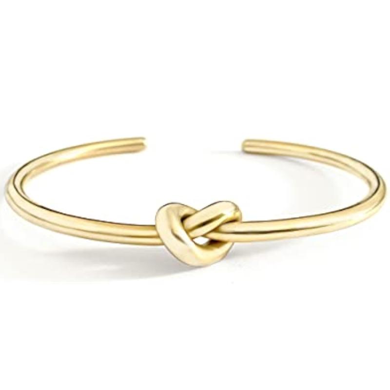 Cuff Bangle Tie The Knot Love Bracelet Stainless Steel18K Gold Plated Adjustable Best Friend Bracelets