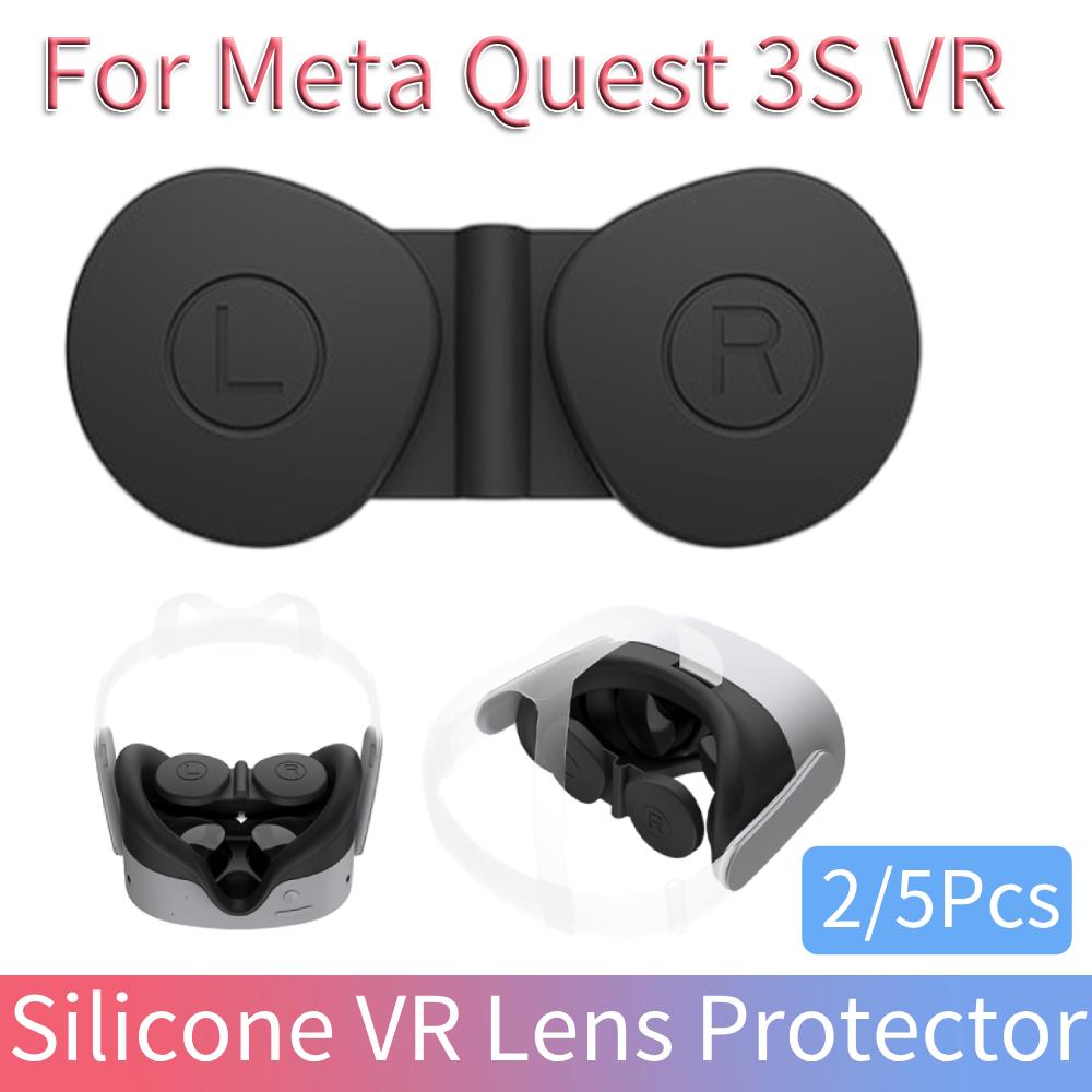 2/5 шт. Для Meta Quest 3S VR Силиконовая пылезащитная крышка для линз, Защитная крышка от царапин для линз VR, Аксессуар для Meta Quest 3S