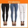 Women Fashion Solid Color Skinny Long Pants Hollow Out Sexy High Waist Jeans For Effortless Style