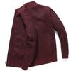 Men's Autumn/Winter Plus Velvet Zipper Knitted Cardigan Jacket with Stand Collar and Solid Color
