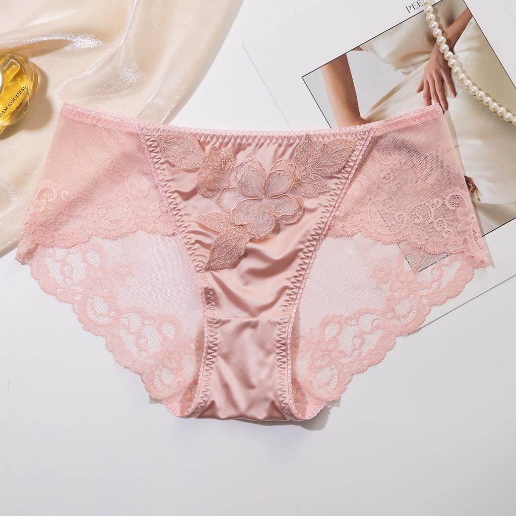 Water Soluble Lace Three-dimensional Flower Panties Lace Sexy Breathable Triangle High Elasticity Women’s Panties