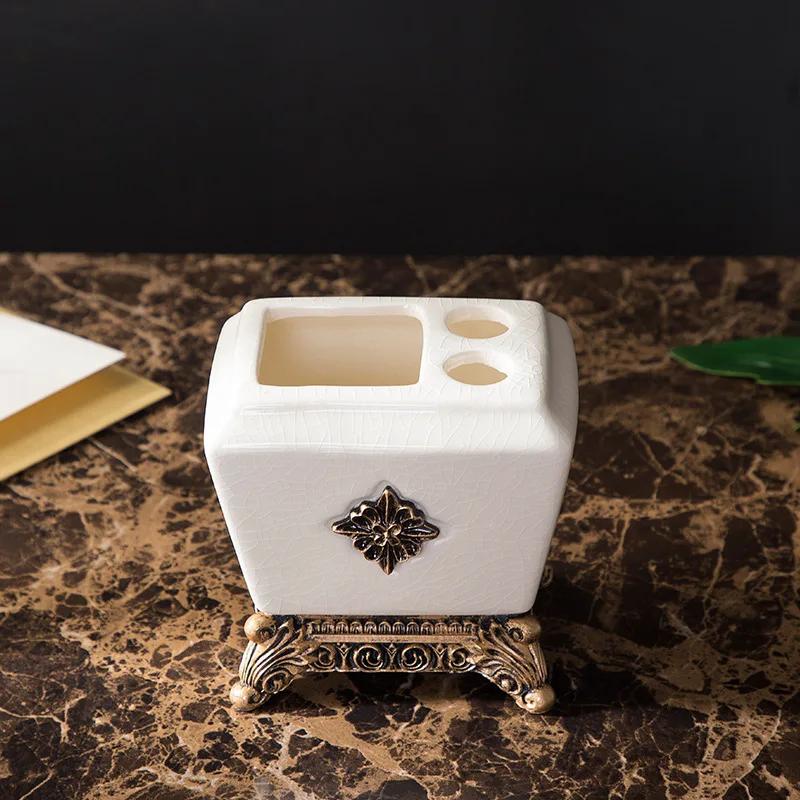 Серия "Трещиноватая глазурь", Аксессуары для ванной комнаты, Дозатор для мыла, Мыльница, Стакан, Держатель для зубных щеток, Ретро-стиль, Роскошный