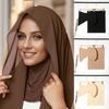 2pcs Solid Color Muslim Chiffon Hijab Scarf Fashion Women Ramadan Long Shawls Bandana Turban Head Scarf Classic Head Wrap