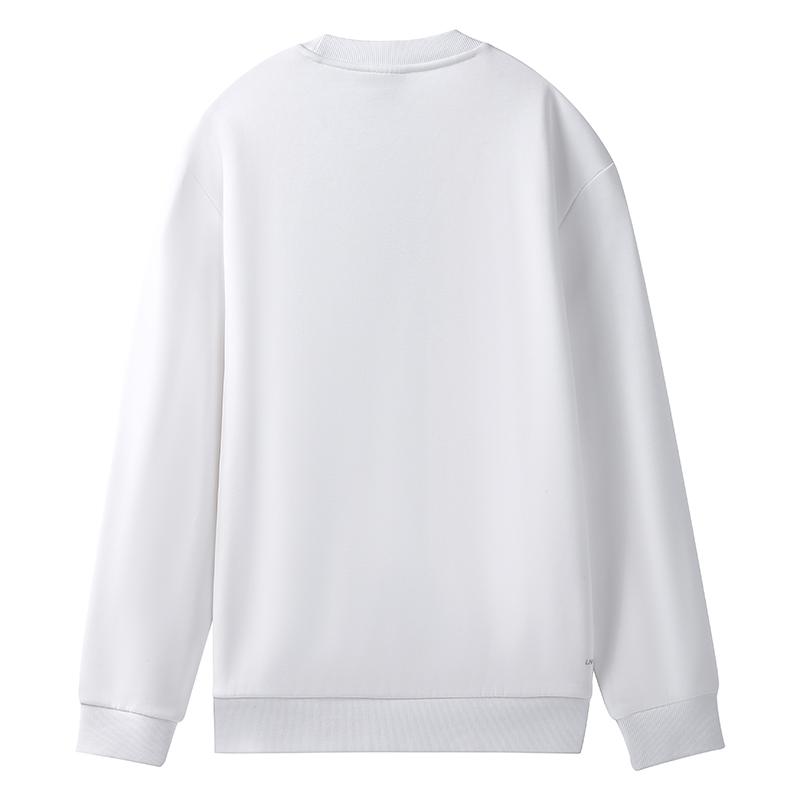 Li Ning Sweatshirts Unisex White Crew Neck Moderate AWDVG91-2