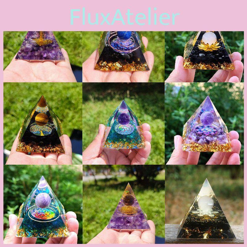 Premium Amethyst Pyramid Crystal Energy Orgone For Meditation Serenity And Elegant Home Decor