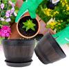 Breathable Round Flower Pot Decorative Flower Bucket Ornament Simulation Wood Barrels Home Decor