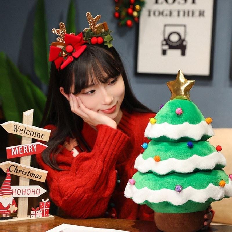 Очаровательная плюшевая кукла-подушка в виде рождественской елки для праздничного декора гостиной, подарок