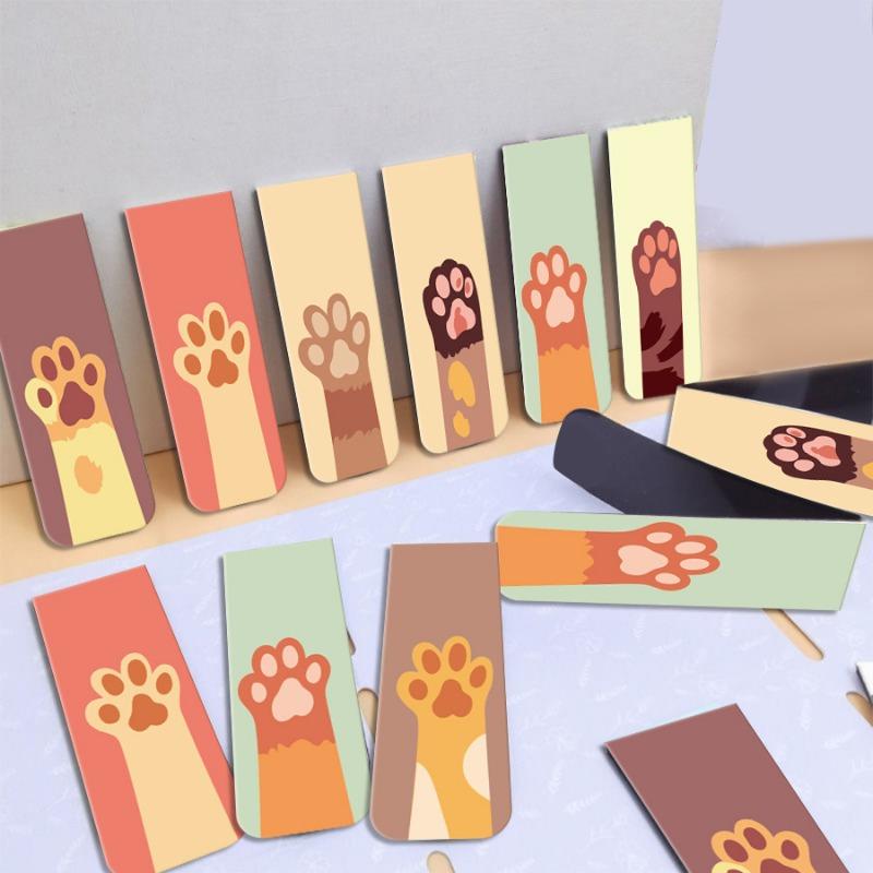 12 шт. Стильные магнитные закладки с различными узорами Магнитные закладки для чтения Маркер для страниц