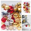 33PCS Red Gold Silver Christmas Tree Decorations Plastic Xmas Tree Ornaments  Home Decoration