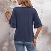 Модная и сексуальная женская двухслойная футболка с короткими рукавами и рюшами