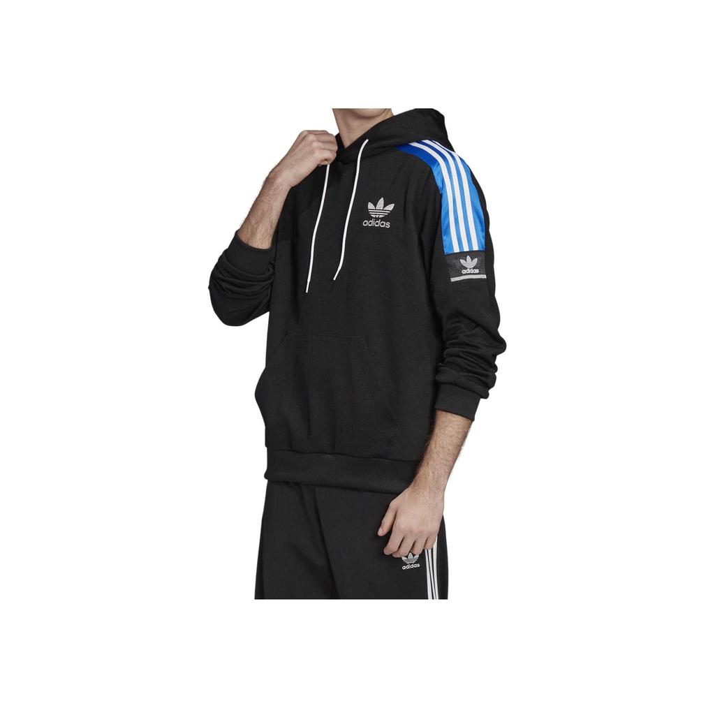 Adidas Originals American Vintage Three-Stripe Color Block Long Sleeve Hoodie Men Hoodies Black GJ0560