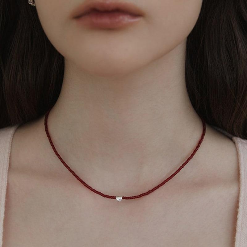 Tatiana (925 Silver) Dainty Heart Bead Necklace NZ2443