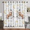 3D Cartoon Animals Window Curtain Living Room Watercolor Bunny Bear Eyelet Curtains Moon Print New Baby Room Curtains